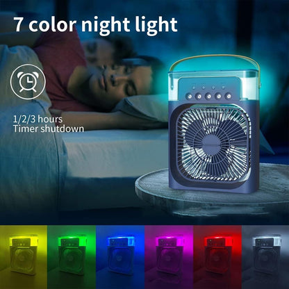 Portable Mini Air Cooler Fan with 5 Mist Spray & LED Light | Personal Desk AC Table Fan for Home Office & Kitchen