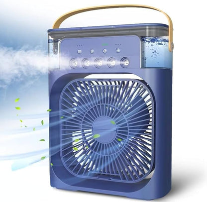 Portable Mini Air Cooler Fan with 5 Mist Spray & LED Light | Personal Desk AC Table Fan for Home Office & Kitchen