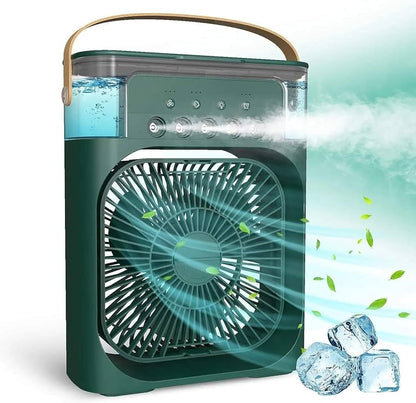 Portable Mini Air Cooler Fan with 5 Mist Spray & LED Light | Personal Desk AC Table Fan for Home Office & Kitchen