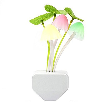 LED Mushroom Night Light with Auto Dusk to Dawn Sensor | Plug-in Color Changing Lamp for Kids Bedroom & Home | Energy Saving